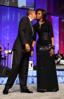 U.S. President Barack Obama and first lady Michelle Obama at the Congressional Black Caucus Foundation on September 24, 2011 in Washington, DC. (Photo by Chris Kleponis-Pool/Getty Images)